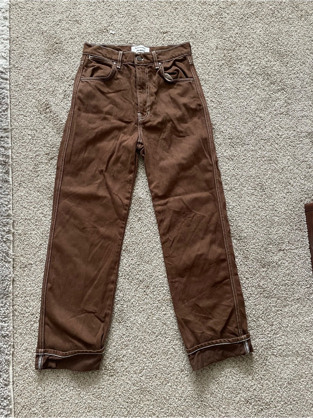 Reformation Chocolate Brown High-Rise Cowboy Jeans